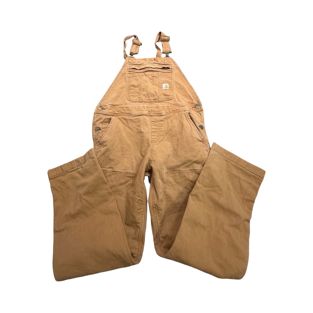 Carhartt Overalls Womens S Brown Loose Fit Canvas Double Front Western